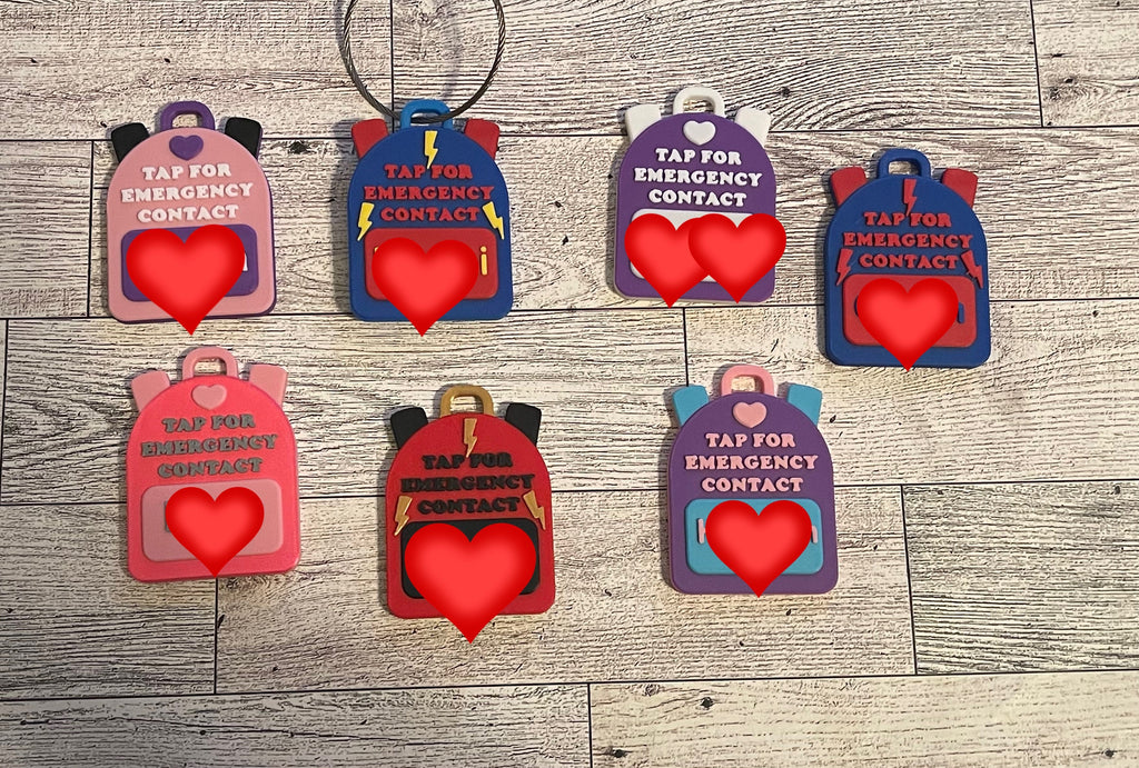 NFC Emergency Contact Backpack Tag