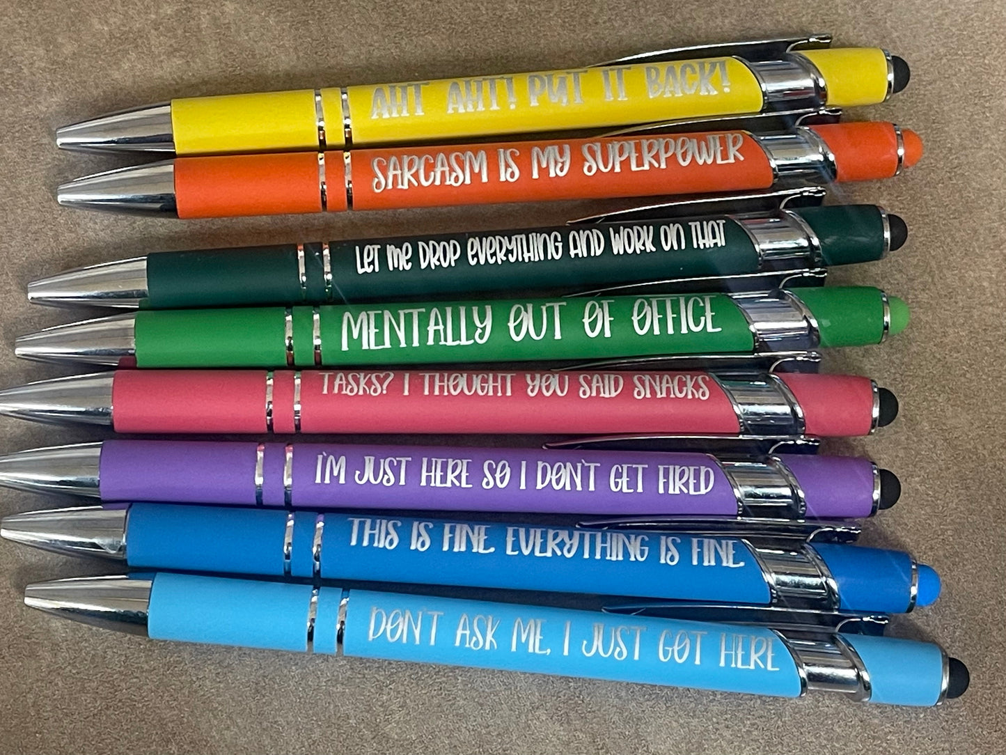 Barely Employed: A Sarcastic Pen Set