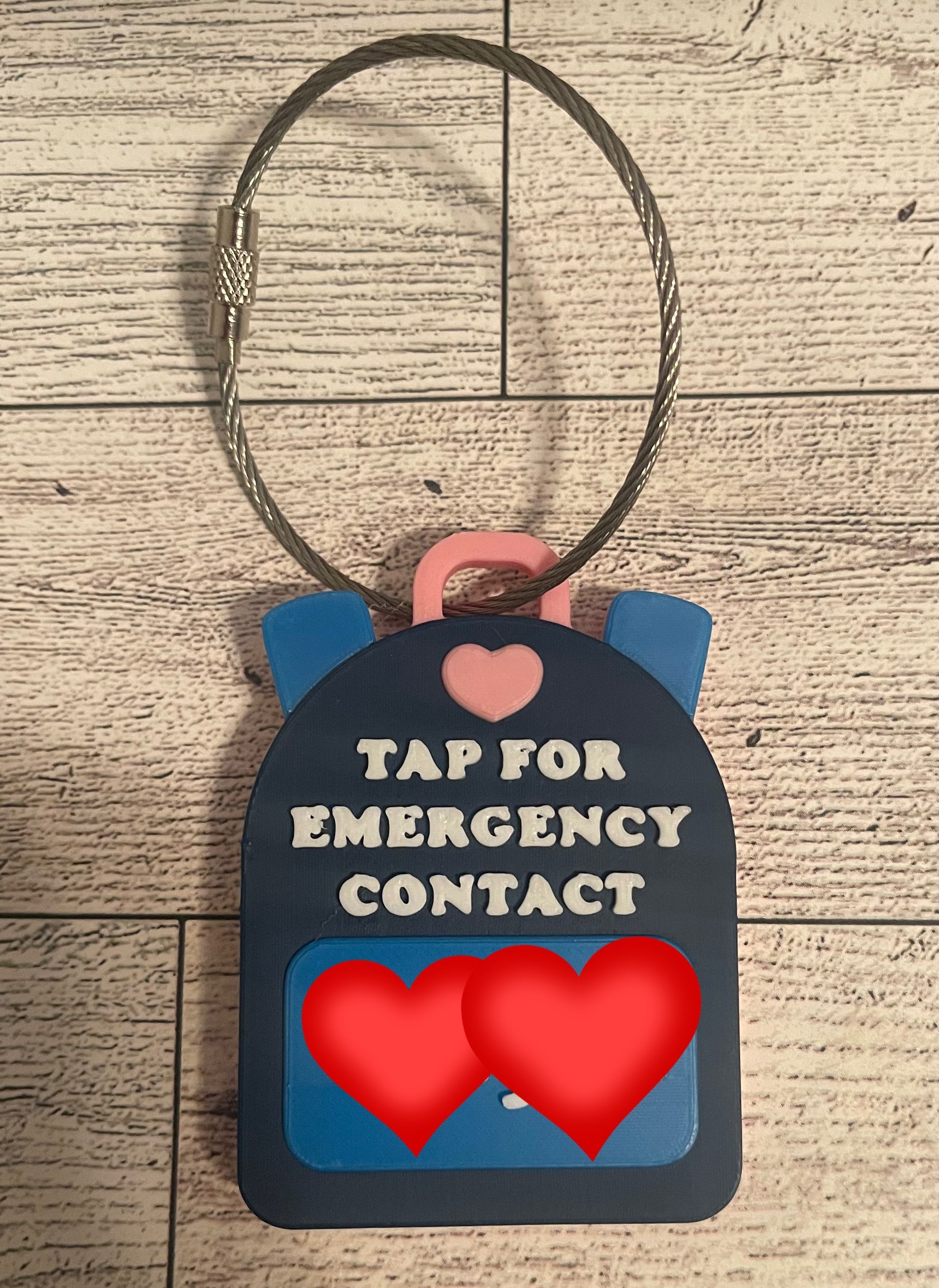 NFC Emergency Contact Backpack Tag